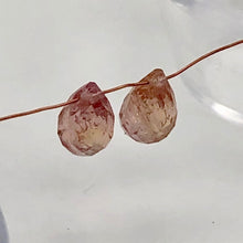 Load image into Gallery viewer, Imperial Topaz 2.45tcw Briolette | 7x4mm | Pink Orange | 2 Beads |
