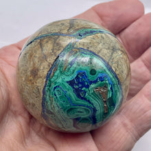 Load image into Gallery viewer, Azurite Malachite Chrysoprase Scry Crystal Sphere | 55mm | Green/Blue/Brown | 1