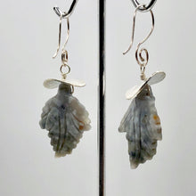 Load image into Gallery viewer, Ocean Jasper Sterling Silver Leaf Earrings | 2" Long | Seafoam Green | 1 Pair |