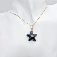 Load image into Gallery viewer, Hematite Starfish Pendant Necklace | Semi Precious Stone | 14k gf Pendant - PremiumBead Alternate Image 4
