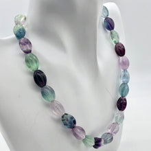 Load image into Gallery viewer, Rare! Carved 14x10mm Oval Fluorite 13" Bead Strand! - PremiumBead Alternate Image 2