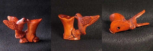 Flutter Carved Boxwood Hummingbird Ojime/Netsuke Bead - PremiumBead Alternate Image 4