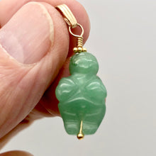 Load image into Gallery viewer, Aventurine Goddess of Willendorf 14Kgf Pendant |1.38" Long | Green | - PremiumBead Alternate Image 2
