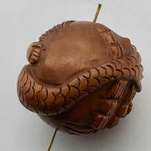 Load image into Gallery viewer, Hand Carved Boxwood Mermaid 20mm Round Ojime/Netsuke Bead - PremiumBead Alternate Image 6