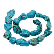 Load image into Gallery viewer, Turquoise Howlite Nugget Bead Strand 110171B