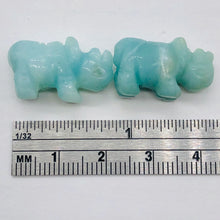 Load image into Gallery viewer, 2 Azurite Hand Carved Rhinoceros Beads, 21x13x8mm Blue | 21x13x8mm | Blue
