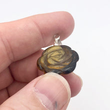 Load image into Gallery viewer, Hand Carved Tigereye Rose Flower Pendant | 1.5" Long | 509290TES - PremiumBead Alternate Image 2