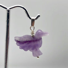 Load image into Gallery viewer, Carved Amethyst Dove Bird Sterling SilverPendant | 1.5 inches (Long) | Purple | - PremiumBead Alternate Image 4