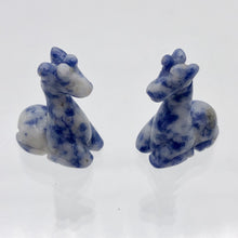 Load image into Gallery viewer, Graceful 2 Carved Sodalite Giraffe Beads | 21x16x9mm | Blue/White - PremiumBead Primary Image 1