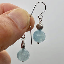 Load image into Gallery viewer, Aquamarine Sterling Silver Drop earrings | 1 pair | Blue | 1 Earrings |
