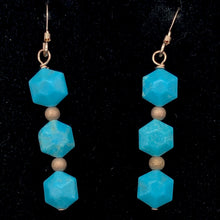 Load image into Gallery viewer, Unique Natural USA Turquoise 14K Rose Gold Filled Earrings | 1 3/4" Long |