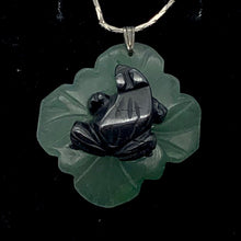 Load image into Gallery viewer, Ribbit Hematite Frog On Aventurine Lily pad Pendant | 28x28.5x11mm |