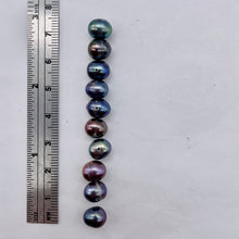 Load image into Gallery viewer, Premium Rainbow Peacock 8x7mm FW Pearl 8 inch Strand 002271HS