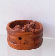 Load image into Gallery viewer, Carved Mouse in Barrel Boxwood Ojime/Netsuke Bead - PremiumBead Alternate Image 4