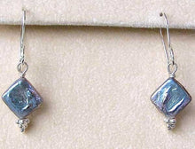 Load image into Gallery viewer, Platinum Diamond Shape Freshwater Coin Pearl Sterling Silver Drop Earrings 5692 - PremiumBead Primary Image 1