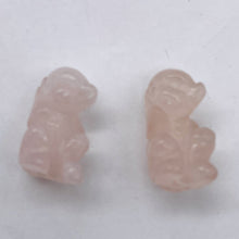 Load image into Gallery viewer, Adorable 2 Carved Rose Quartz Monkey Beads | 20.5x12x11mm | Pink