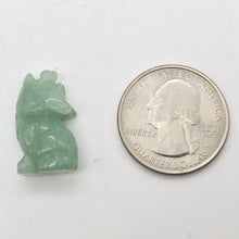 Load image into Gallery viewer, Howling New Moon 2 Carved Aventurine Wolf / Coyote Beads | 22x12x7.5mm | Green - PremiumBead Alternate Image 5