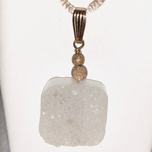 Load image into Gallery viewer, White Quartz 20mm Square Coin Pendant! Druzy! 510422 - PremiumBead Alternate Image 2
