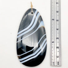 Load image into Gallery viewer, Stunning! Black and White Sardonyx 14Kgf Wire Wrap Pendant | 2 3/4 Inch Long |