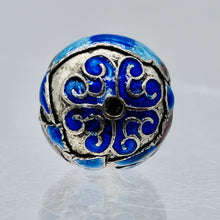 Load image into Gallery viewer, Crane Bird 1 Silver Cloisonne 16mm Round Bead 10591