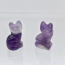 Load image into Gallery viewer, Adorable! 2 Amethyst Sitting Carved Cat Beads | 21x14x10mm | Purple - PremiumBead Primary Image 1