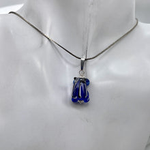 Load image into Gallery viewer, Lampwork Frog Sterling Silver Frog | 1" Long | Navy Blue | 1 Pendant