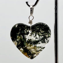 Load image into Gallery viewer, Limbcast Agate Agate Valentine Heart Silver Pendant | 30x26x2mm | Moss Green | - PremiumBead Alternate Image 3