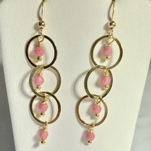 Load image into Gallery viewer, Rare Faceted Pink Rhodonite 14Kgf Earrings 309011 - PremiumBead Alternate Image 3