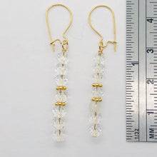 Load image into Gallery viewer, Quartz AAA Crystal 14K Gold Filled Dangle Earrings | 1 3/4" Long| Clear | 1 Pair