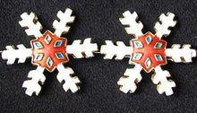 Load image into Gallery viewer, 2 Peach Cloisonne Snowflake Centerpiece 30x27x4mm Beads 8638A - PremiumBead Primary Image 1