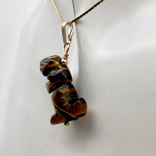 Load image into Gallery viewer, Tiger's Eye Tyrannosaurus Rex Dinosaur Pendant Necklace|14k Gold Filled Jewelry - PremiumBead Alternate Image 11