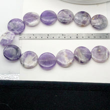 Load image into Gallery viewer, Chevron Amethyst Round coin | 30x7mm | Purple White | 13 Bead(s)