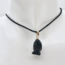 Load image into Gallery viewer, Tuxedo Obsidian Penguin 14K Gold Filled Pendant, Black and White 509273OBG - PremiumBead Alternate Image 6