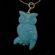 Load image into Gallery viewer, Amazonite Owl 14K Gold Filled Pendant | 1 3/4" Long | Blue | 1 Pendant |