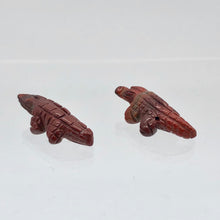 Load image into Gallery viewer, Red Gators 2 Carved Jasper Alligator Beads | 28x11x7mm | Red - PremiumBead Alternate Image 8