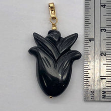 Load image into Gallery viewer, Obsidian 14K Gold Filled Rose Pendant | 2 1/2" Long | Black | 1 Pendant |