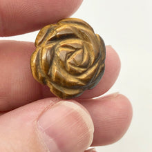 Load image into Gallery viewer, Bloomer 2 Carved Tigereye Rose Flower Beads | 21x7mm | Golden | 9290TE - PremiumBead Alternate Image 2