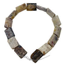 Load image into Gallery viewer, 2 Crazy Lace Agate 14x10mm Rectangle Beads 4584