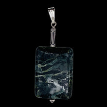 Load image into Gallery viewer, Tsunami Stone Sterling Silver Rectangle Pendant | 35x25x7.5mm | Green White |