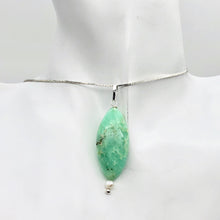 Load image into Gallery viewer, Glowing Green Marquis Chrysoprase Pearl Sterling Silver Pendant | 2 1/8" Long|