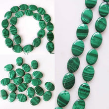 Load image into Gallery viewer, Natural Malachite Oval Coin Beads | Green | 18x13x4mm | 2 Beads |