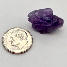 Load image into Gallery viewer, Hoppity 2 Carved Amethyst Bunny Rabbit Beads | 22x12x10m | Purple