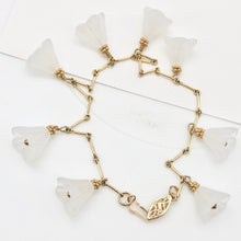 Load image into Gallery viewer, White Jade Flower & 14Kgf - 8" Bracelet W/ 14K Clasp 404145