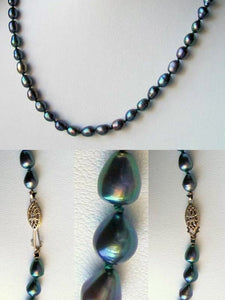 Fab Blue Peacock Freshwater Pearl & 14Kgf 26 inches Strand/String Necklace 9811 - PremiumBead Primary Image 1