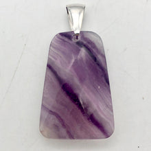 Load image into Gallery viewer, Striped Lavender Fluorite & Sterling Silver Trapezoid Pendant