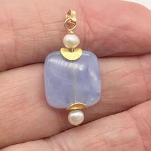 Load image into Gallery viewer, Blue Chalcedony 14K Gold Filled Drop Pendant | 1 3/8" Long |