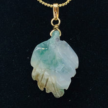 Load image into Gallery viewer, Ocean Jasper 14K Gold Filled Leaf Pendant| 1 1/2" Long| Seafoam Green| 1 Pendant