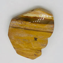 Load image into Gallery viewer, Fossilized Wood Irregular Flat Briolette | 46x36x7mm | Tan/White| 1 Pendant Bead