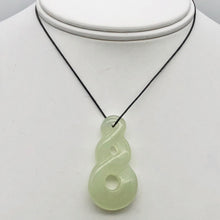 Load image into Gallery viewer, Carved Translucent Serpentine Infinity Pendant with Simple Black Cord 10821H - PremiumBead Alternate Image 3