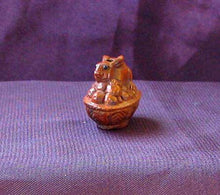 Load image into Gallery viewer, Hoppity Hop Carved Bunny Rabbit Boxwood Ojime/Netsuke Bead - PremiumBead Alternate Image 3